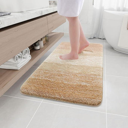 Arotive Microfiber Bathroom Rugs, Shaggy Soft and Absorbent Bath Rug, Non-Slip, Thick Plush Machine Washable Dry Bath Mats for Bathroom, Tub and Shower, 40x24, Beige, Rectangular - ModernBath