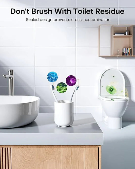 Bitvae Toothbrush Holder, Cleaning and Fast Drying, 5 Toothbrush Slots or Shaver Slot Accessories for Family, LED Smart Screen, Wall Mounted Holders for Bathrooms - ModernBath