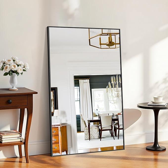 KOCUUY Black Bathroom Mirrors for Wall, 60x36 Large Rectangle Mirrors for Bathroom Sink, Oversized Wall Mirror Black Metal Framed Decor for Living Room, Farmhouse, Entryway, Hang Horizontal/Vertical - ModernBath