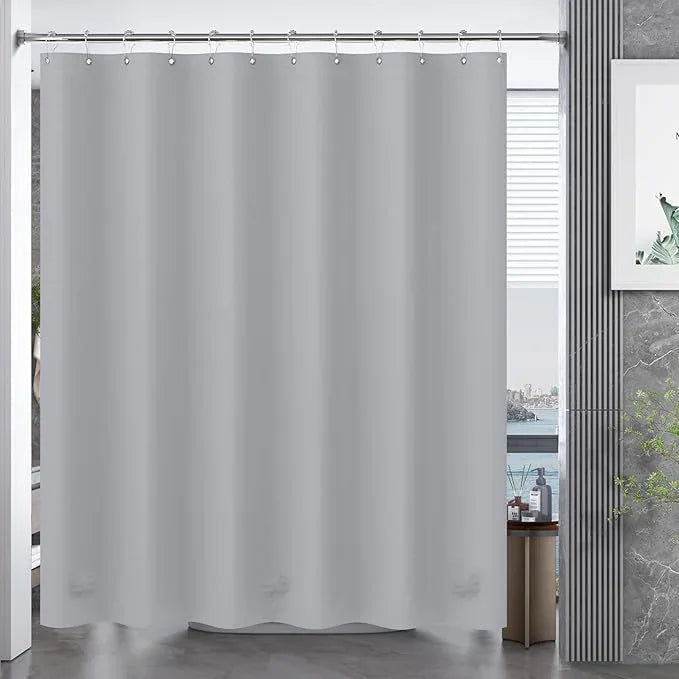 AmazerBath Grey Shower Curtain Plastic, Thick PEVA Shower Curtain Grey, Heavy Duty Shower Curtains for Bathroom, Waterproof Shower Curtain 72x72 with 3 Big Weighted Stones and 12 Rustproof Grommets - ModernBath