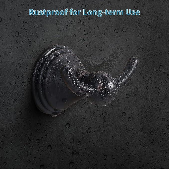 FILTA Bathroom Towel Hooks, Oil Rubbed Bronze Robe & Towel Hooks for Wall Mounted, Traditional Towel and Robe Hooks for Hanging Towels, Bath Towel Holder for Shower(1 Pack) - ModernBath