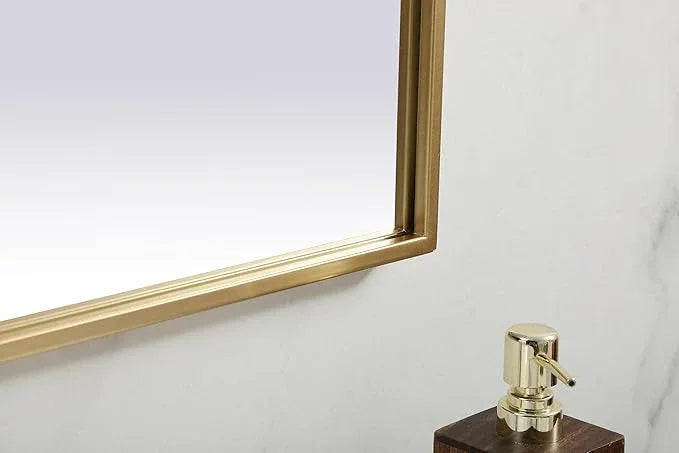 Illuminate, Metal Frame Arch Mirror 39X24 Inch in, Modern, Brass - ModernBath