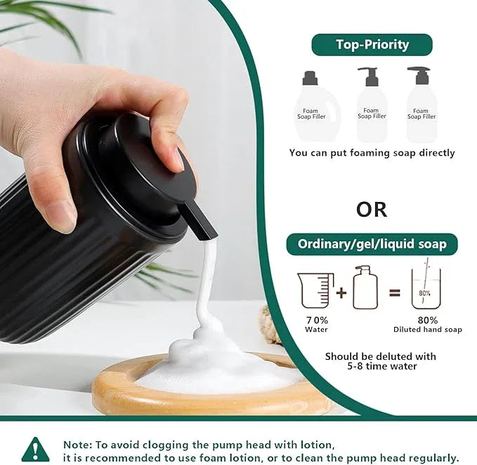 BosilunLife Black Bathroom Accessories Set - Ceramic Bathroom Counter Soap Set Bathroom Decor Sets Accessories Bathroom Lotion Soap Dispenser and Toothbrush Holder Set, Soap Dish, Apothecary Jars - ModernBath