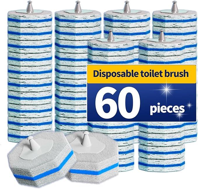 60PCS Toilet Wand Refills Compatible with Clorox Toilet Wand. Disposable Toilet Brush Refills. Bathroom Cleaning. Disposable Toilet Bowl. High-Density Disposable Toilet Brush Scrubber - ModernBath