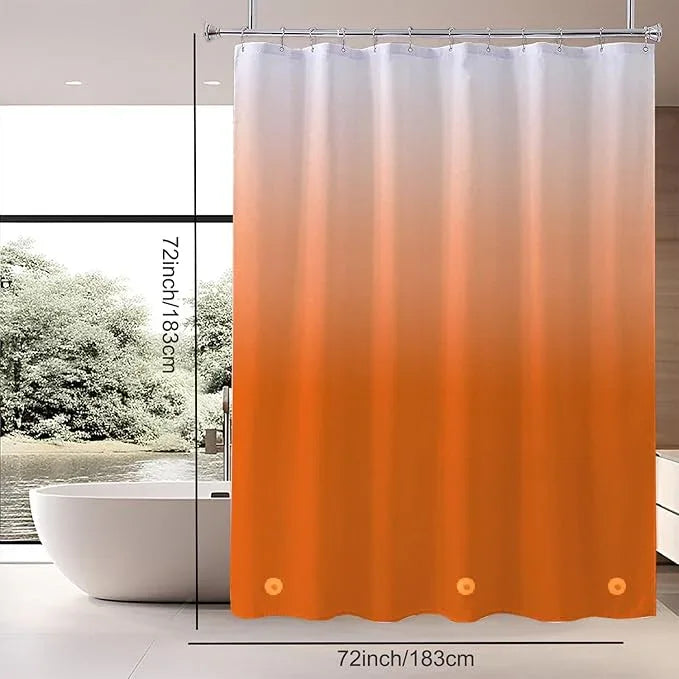 TIKABC Shower Curtain Liner, 4G PEVA Shower Liner, Plastic Waterproof Shower Curtains, with Grommet Holes and 3 Magnetic Weights(Gradient Orange) - ModernBath