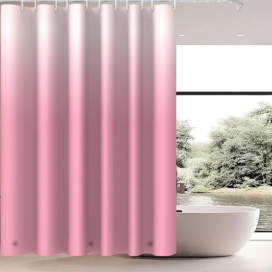 TIKABC Shower Curtain Liner, 4G PEVA Shower Liner, Plastic Waterproof Shower Curtains, with Grommet Holes and 3 Magnetic Weights(Gradient Pink) - ModernBath
