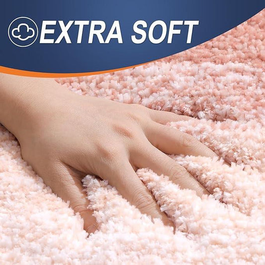 OLANLY Bathroom Rugs Mat 30x20, Extra Soft Absorbent Microfiber Bath Rugs, Rubber Backing, Quick Dry, Machine Washable Bath Mats for Bathroom Floor, Tub and Shower, Home Decor Accessories, Peach - ModernBath