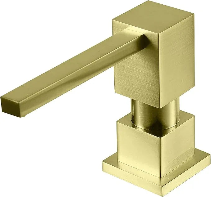Sink Soap Dispenser for Kitchen Sink (Brushed Gold), All Brass Built-in and Refill from Top Design,Metal Hand Soap & Dish Soap Copper Pump - ModernBath