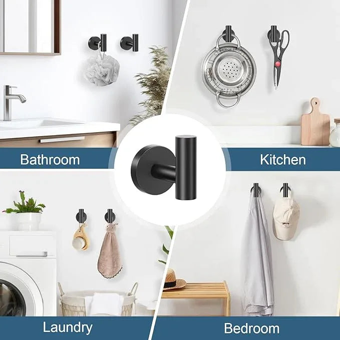 Matte Black Bathroom Hardware Set, 5 Pieces Black Towel Bar Bathroom Accessories Set, Upgraded Toilet Paper Holder with Shelf, 23.6 Inch Towel Rack Towel Holder for Bathroom Wall - ModernBath