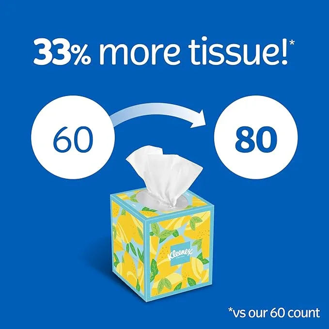Kleenex Lotion Facial Tissues with Coconut Oil, 8 Cube Boxes, 80 Tissues Per Box, 3-Ply (Pack of 2) - ModernBath