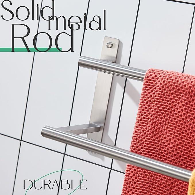 KOKOSIRI 24 Inch Bath Towel Bars Double Towel Racks Bathroom Towel Holder Towel Rails Towel Storage Towel Shelves Wall Mount Stainless Steel Brushed Nickel B5010BR-L24 - ModernBath