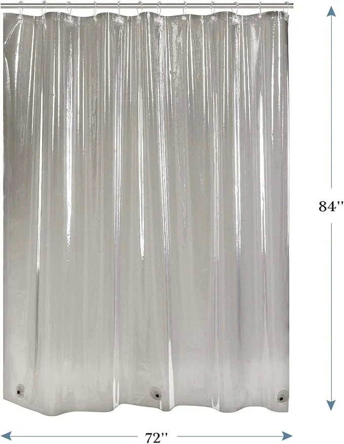 AmazerBath Extra Long Shower Curtain Liner, Clear Black Shower Liner 84 Inches Long, 72x84 Plastic Shower Curtain Liners, Cute Tall Shower Liner, PEVA Bathroom Shower Curtain Liners & 3 Magnets - ModernBath