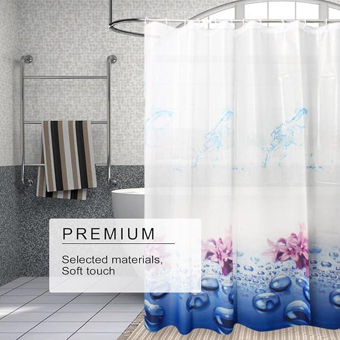 TIKABC Shower Curtain Liner, 4G PEVA Shower Liner, Plastic Waterproof Shower Curtains, 72x72 inch with Grommet Holes 3 Magnetic Weights - ModernBath