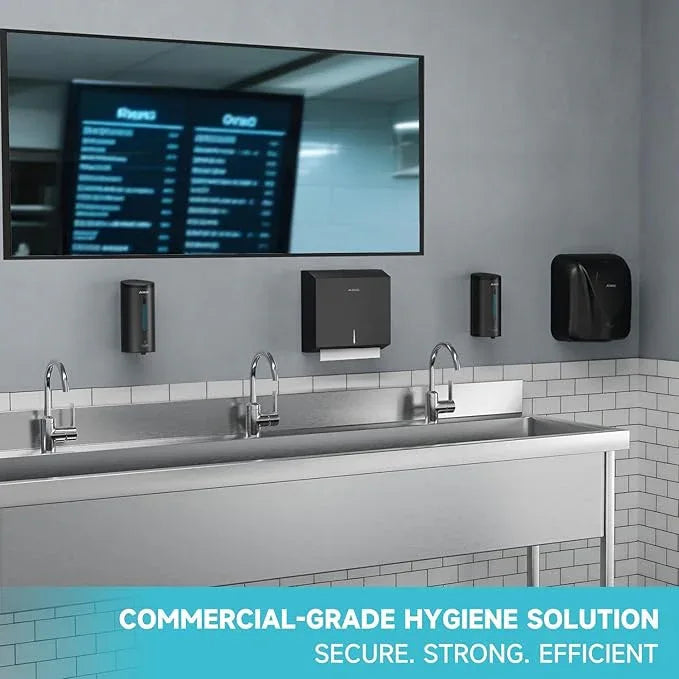 AIKE Wall Mount Automatic Foam Soap Dispenser 25 OZ Commercial Large Capacity Stainless Steel Model AK1205FA(Matte Black) - ModernBath