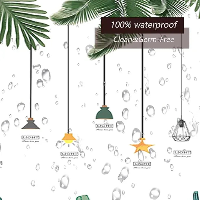 TIKABC Shower Curtain Liner, 4G PEVA Banana Leaves Shower Liner, Plastic Waterproof Shower Curtains, 72x72 inch with Grommet Holes 3 Magnetic Weights - ModernBath