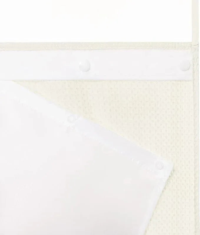River Dream Heavyweight No Hooks Required Dotted Waffle Weave Shower Curtain with Snap in Liner - 71W x 74H,Hotel Grade,Spa Like Bath Curtain,Cream - ModernBath