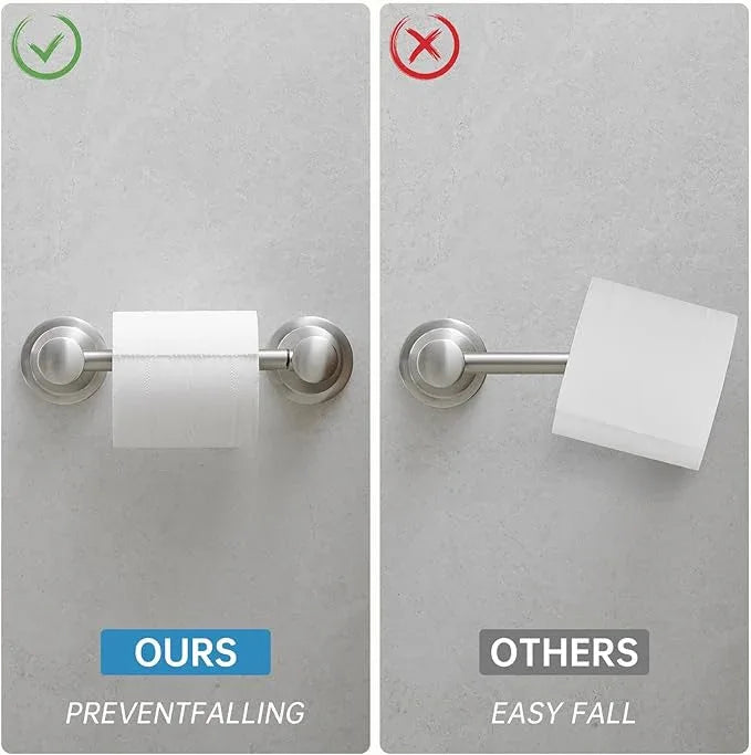 RUMOSE Toilet Paper Roll Holder Bathroom Flexible Pivoting Tissue Handle on Wall Mounted Brushed Nickel Rustproof Toilet Tissue Roll Holder,Stainless Steel - ModernBath