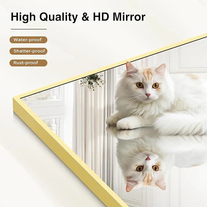 COFENY 40x60inch Gold Bathroom Mirror, Gold Rectangle Mirror with Frame, Large Rectangular Wall Mirrors for Bathroom, Living Room, Hair Salon, Big Farmhouse Mirror Hang Horizontal/Vertical - ModernBath