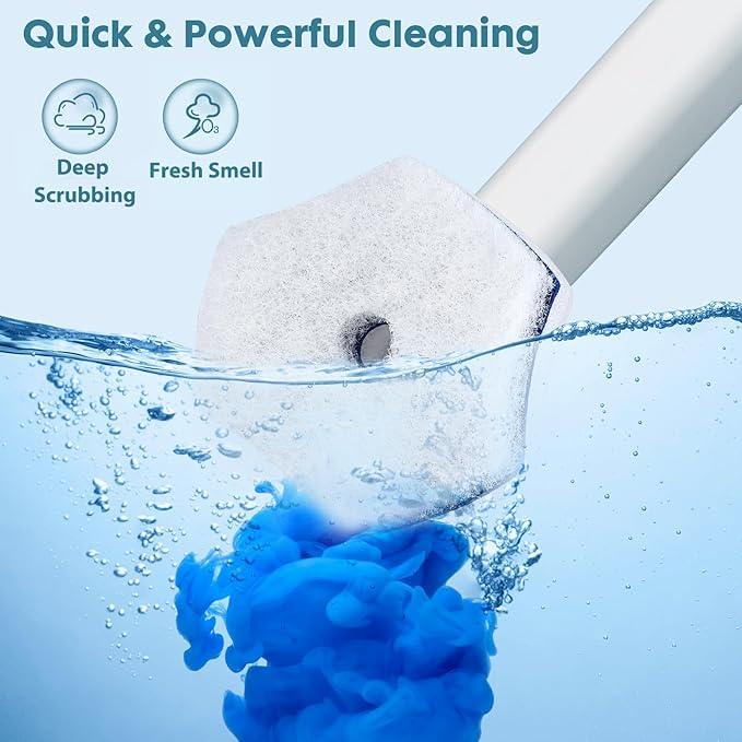 COBETE Disposable Toilet Brush Wand Kit with 56 Refills, Efficient Deep Scrubbing Toilet Bowl Cleaner Wand for Bathroom Toilet Cleaning - ModernBath