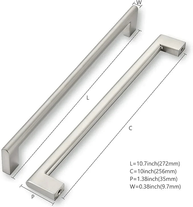 khtumeware 10 Inch Hole Center 6 Pack,Brushed Nickel Cabinet Pulls Heavy Duty Solid Satin Nickel Kitchen Drawer Handle Antique Cabinet Hardware for Bathroom, Drawer, Cabinet - ModernBath