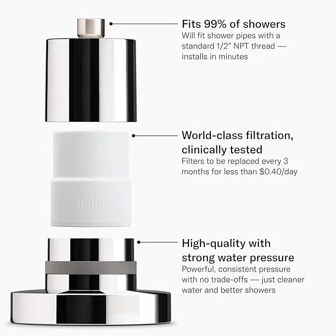 THE JOLIE FILTERED SHOWERHEAD with Shower Filter System- High Pressure Showerhead, Hair and Skincare Accessory to Improve Beauty and Personal Care Routine (Vibrant Red) - ModernBath