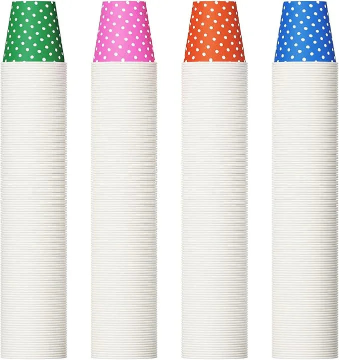 600 Pack 3 oz Paper Cups for Bathroom, Small Mouthwash Cups, Disposable Mini Bathroom Cups, Cold Beverage Drinking Cup for Water Coolers, Party, Home and Office(Dots) - ModernBath