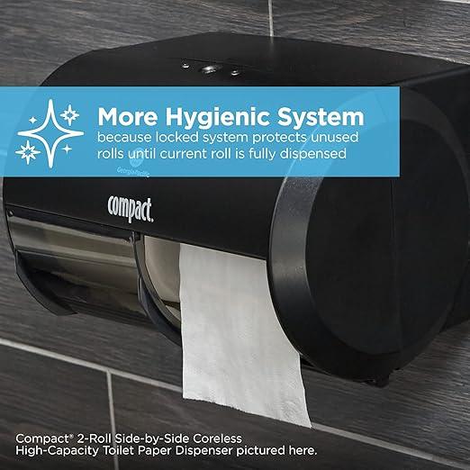 Angel Soft Professional Series Compact Premium Embossed Coreless 2-Ply High-Capacity Toilet Paper by GP PRO, White, 19371, 750 Sheets Per Roll, 36 Rolls Per Case - ModernBath