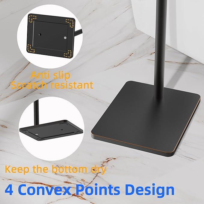 RUACQ Toilet Paper Holder Stand, Bathroom Toilet Paper Roll Holder Free Standing, Toilet Tissue Holder Stand with Post Pivoting Design, Stable Weighted Base, SUS304 Stainless Steel (Oil Rubbed Bronze) - ModernBath
