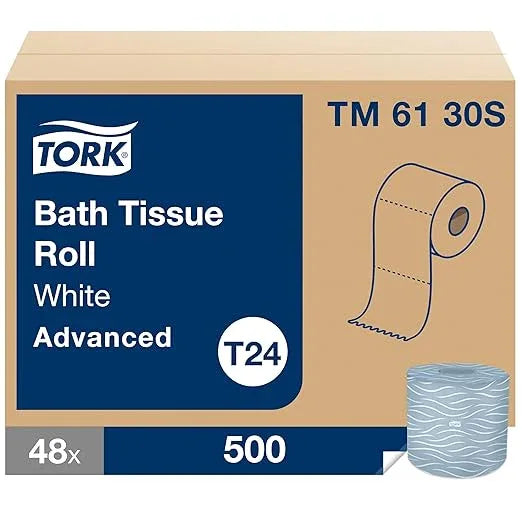 Tork Bath Tissue Roll Advanced 2-ply For everyday use at home Biodegradable 4x3.75", 500 sheets/roll, 48 rolls/case - ModernBath