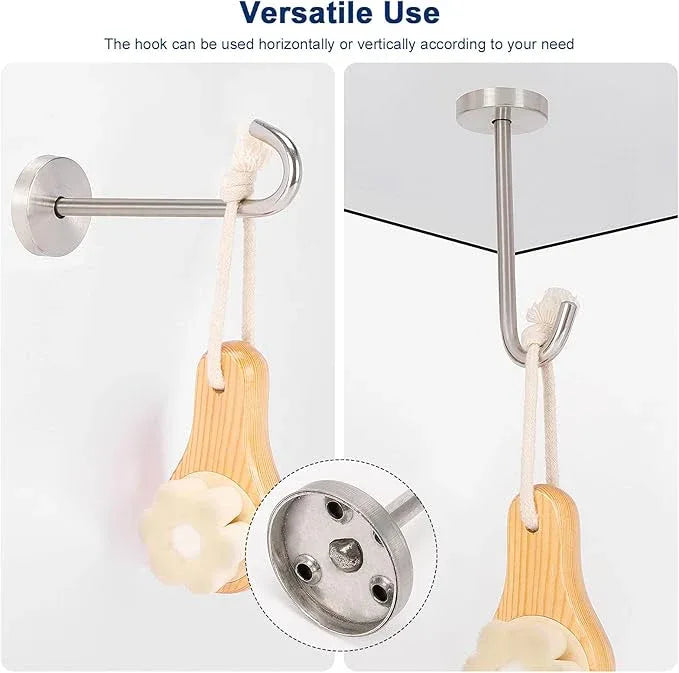NearMoon Coat Hooks, Wall Mount Hooks for Hanging Hat Hurse Robe, 304 Stainless Steel Heavy Duty Towel Hangers for Bathroom Livingroom Kitchen-Ceiling Hook, 6 Pack (4 Inch, Brushed Nickel) - ModernBath