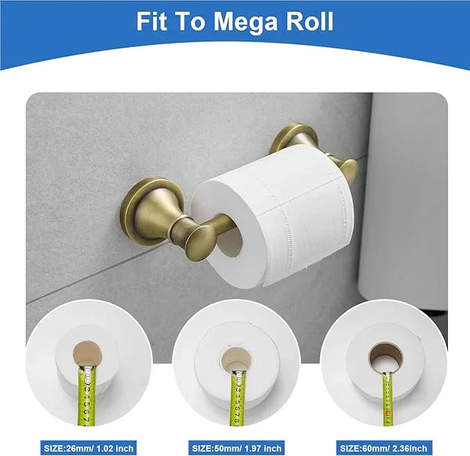 RUMOSE Toilet Paper Roll Holder Bathroom Flexible Pivoting Tissue Handle on Wall Mounted Antique Brass Rustproof Toilet Tissue Roll Holder,Stainless Steel - ModernBath
