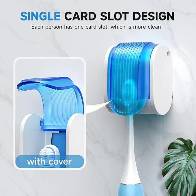 Toothbrush Holders for Bathrooms【Upgrade Single Slot Design】 Toothbrush Holder Wall Mounted with Cover Moisture-Proof and Dust-Proof Toothbrush Storage Organizer for Shower Family and Travel 5PCS - ModernBath