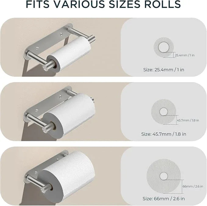 FORIOUS Toilet Paper Holder, Adhesive or Screw Wall Mount Pivoting Tissue Roll Holder for Bathroom, Stainless Steel Rustproof Self Adhesive Toilet Paper Roll Holder no Drilling, Brushed Nickel - ModernBath