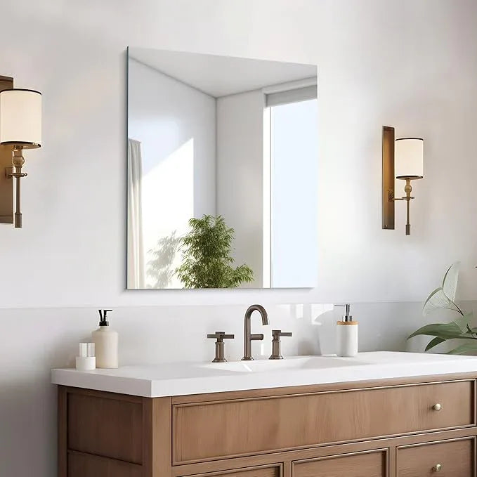CILIBER Frameless Mirror, 24x30 Inch Bathroom Mirror for Wall, Rectangle Bathroom Vanity Mirrors with Polished Edge, Hangs Horizontally or Vertically for Bathroom, Bedroom and Living Room - ModernBath