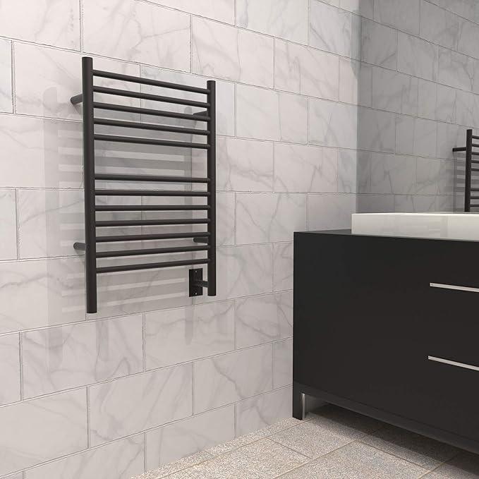 Amba Jeeves ESO Model E-Straight 12-Bar Hardwired Towel Warmer in Oil Rubbed Bronze - ModernBath