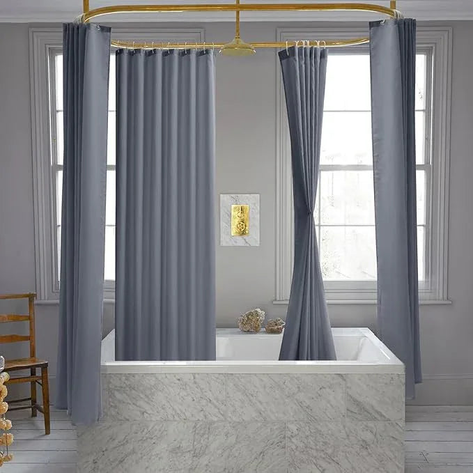 Nasitos Fabric Grey Shower Curtain Liners 4 Pack - W72 x H72 - Washable & Water Resistant Cloth Shower Liner for Bathtub, Soft Hotel Quality, Standard Size (Include 8 Separate Magnets) - ModernBath
