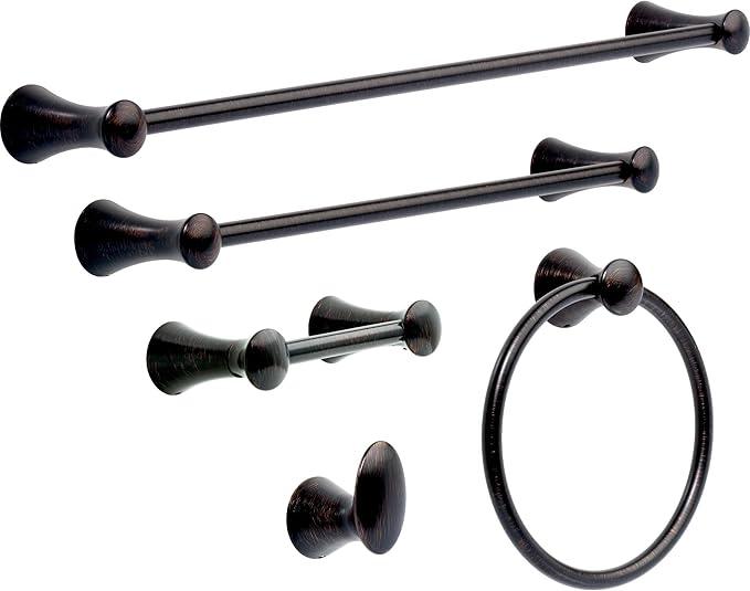 Delta Lahara (1-Pack) Hand Towel Holder Venetian Bronze Towel Racks for Bathroom Wall Round Towel Ring Holder for Bath Towel Hanger for Kitchen, Bathroom Accessories 73846-RB - ModernBath