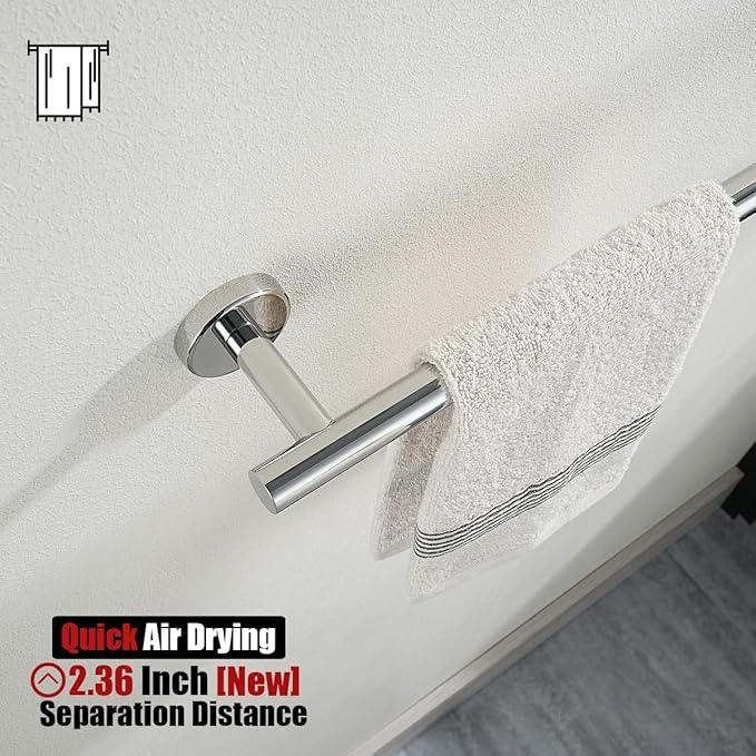 JQK Chrome Towel Bar, 15 Inch 304 Stainless Steel Thicken 0.8mm Towel Rack Bathroom, Towel Holder Polished Finished Wall Mount, Useable Length 12 Inch, TB110L12-CH - ModernBath
