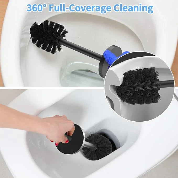 Stainless Steel Toilet Brush and Holder Set Oil Rubbed Matte Black Heavy Duty Toilet Bowl Brush with Long Handle for Bathroom and Farmhouse - ModernBath