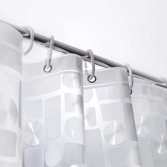 NTBAY EVA Semi-Transparent Clear Shower Curtain with Geometric, Water-Repellent Liner with 3 Magnets for Bathroom, 72x72 Inches - ModernBath