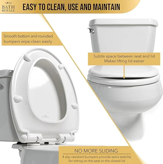 Bath Royale Toilet Seat (Round or Elongated), Slow Close (Soft Close, Quiet Close), Stain-Resistant and Easy to Clean, Fits All Toilet Brands, Executive Series - 5 Pack - ModernBath