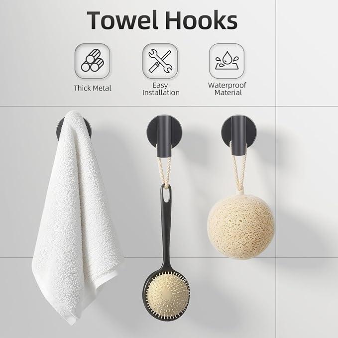 Matte Black Bathroom Hardware Accessories Set 10 Pieces, SUS304 Stainless Steel Bathroom Towel Bar Toilet Paper Holder Set Wall Mounted-19 Inch Towel Bar, Toilet Paper Holder, Towel Hook, Towel Ring - ModernBath