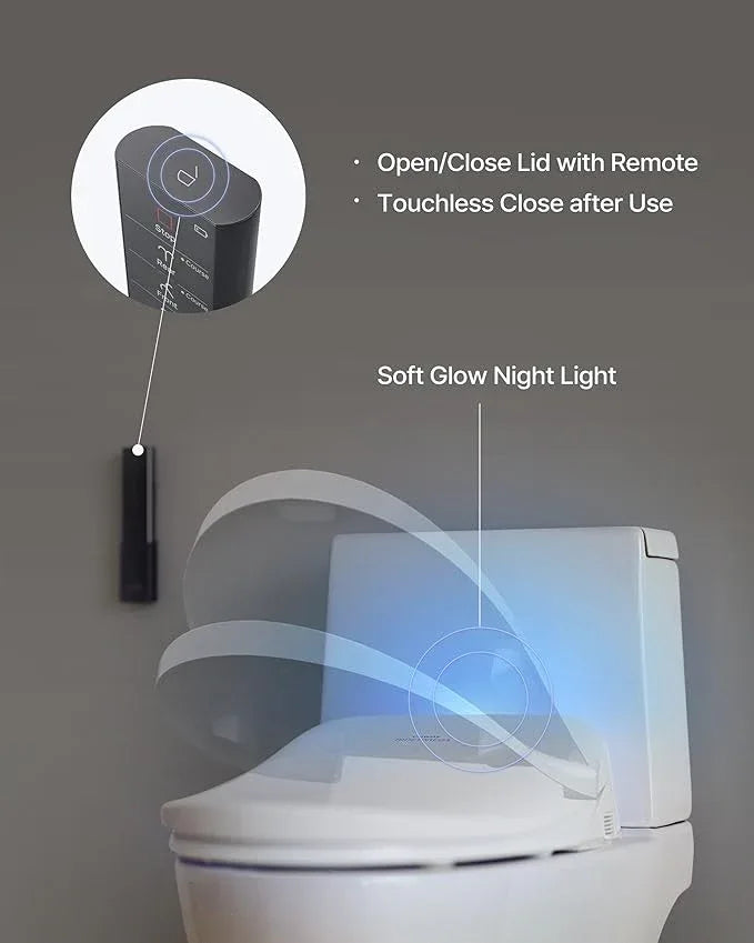 Coway Electronic Bidet Elongated Toilet Seat with Instantaneous Water Heating, Heated Seat and Dryer, Auto Open and Close Lid, Night Light, Deodorizer, Stainless Nozzle, Remote Control 500S - ModernBath