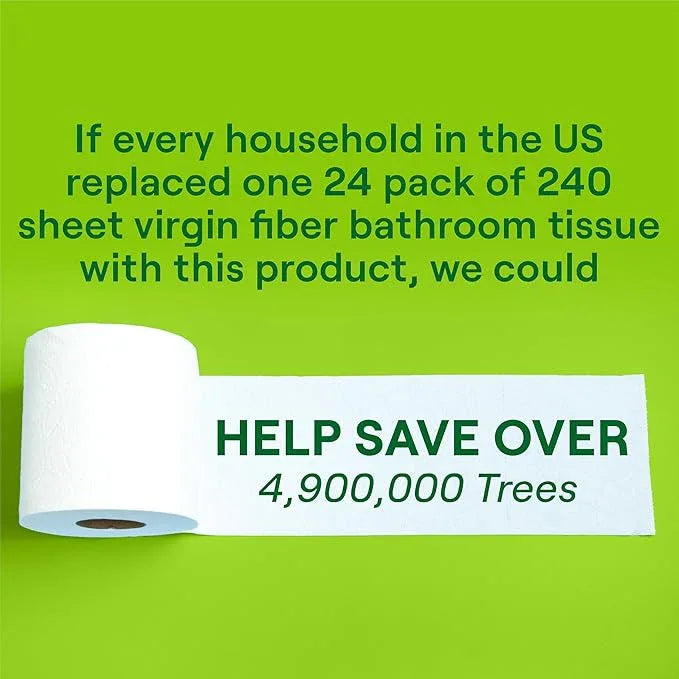 Seventh Generation Toilet Paper White Bathroom Tissue 2-ply 100% Recycled Paper without Chlorine Bleach 24 count, Pack of 2 - ModernBath
