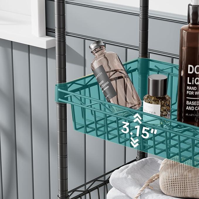 SINGAYE Shelf Closet Wire Shelving：Adjustable Metal Unit for Laundry Room Organization Bathroom Kitchen Home Storage with Wheels Pantry Rack Shelves - ModernBath