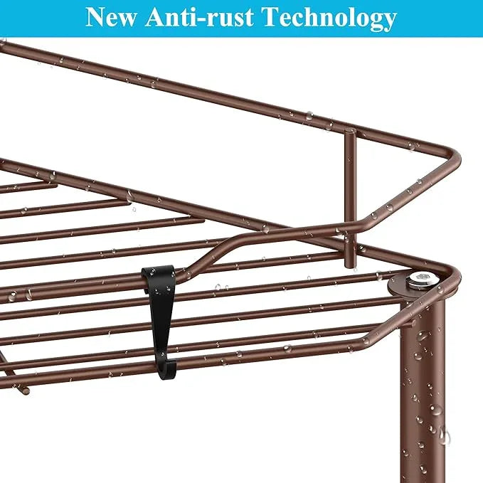 4 Tier Floor Standing Corner Shower Caddy Organizer Shelf with Hooks, Bathroom Shelves Stand Rack, Coffee - ModernBath