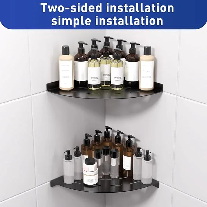 Corner Shower Shelves Load Capacity 40 Lbs 304 Stainless Steel Shelf for Shower Will Not Rust 8in Shower Corner Shelf Matte Black Drilling Installation - ModernBath