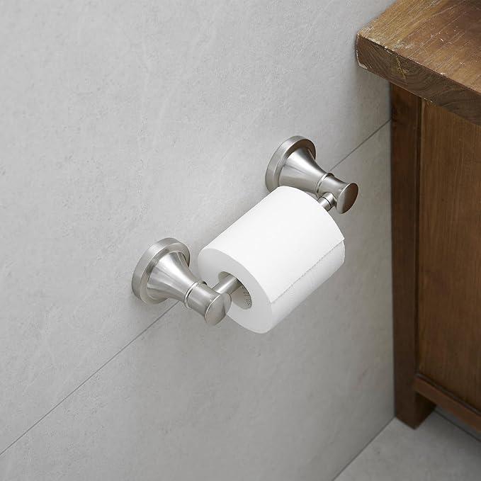RUMOSE Toilet Paper Roll Holder Bathroom Flexible Pivoting Tissue Handle on Wall Mounted Brushed Nickel Rustproof Toilet Tissue Roll Holder,Stainless Steel - ModernBath