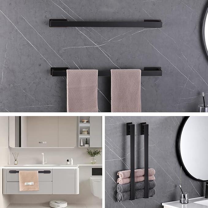 LANC ORB Hand Towel Holder 12-Inch Self-Adhesive Towel Bar for Bathroom Wall Mounted and No Drilling Towel Ring, Sticky on Kitchen Bathroom Towel Rod Oil Rubbed Bronze, A8310ORB-L3 - ModernBath