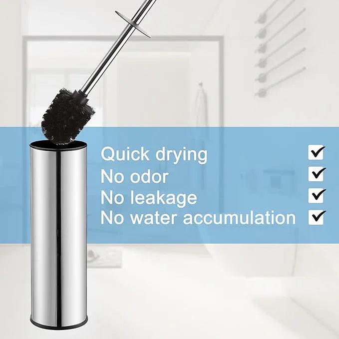BGL Chrome Toilet Brush and Holder,Stainless Steel Toilet Brushes for Bathroom with Holder - ModernBath